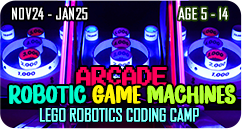 Arcade Robotic Games Machines STEAM Technology Lego Robotics Coding School Holiday Winter Christmas Camp November December 2024 January 2025 for Age 5 to 14 Singapore