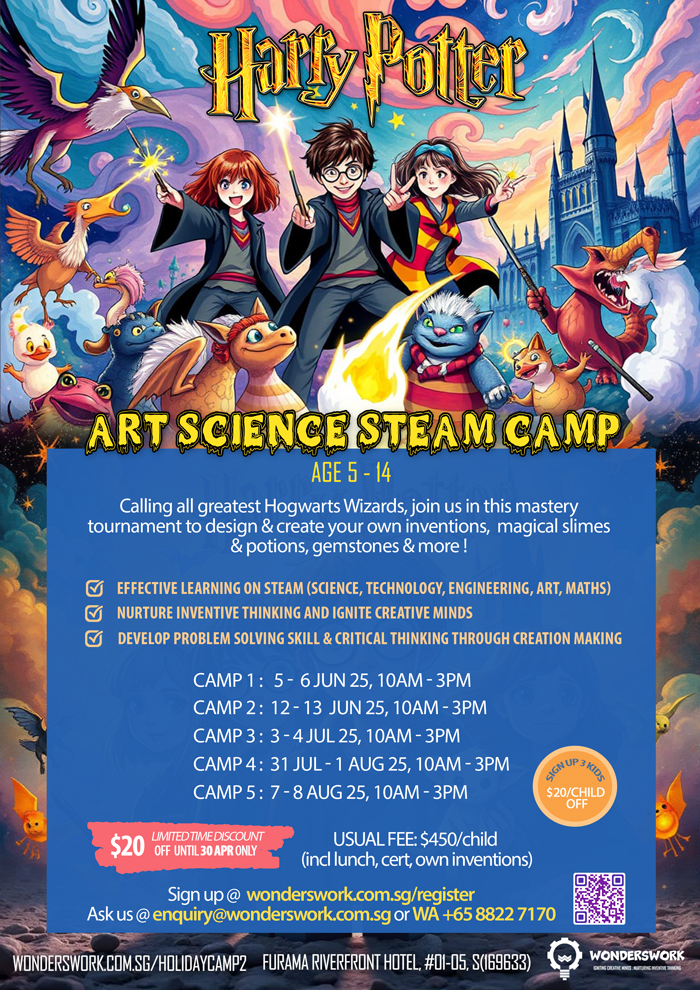 Harry Potter Art Science Invention STEAM School Holiday Summer Camp June July August 2025 Age 5 to 14